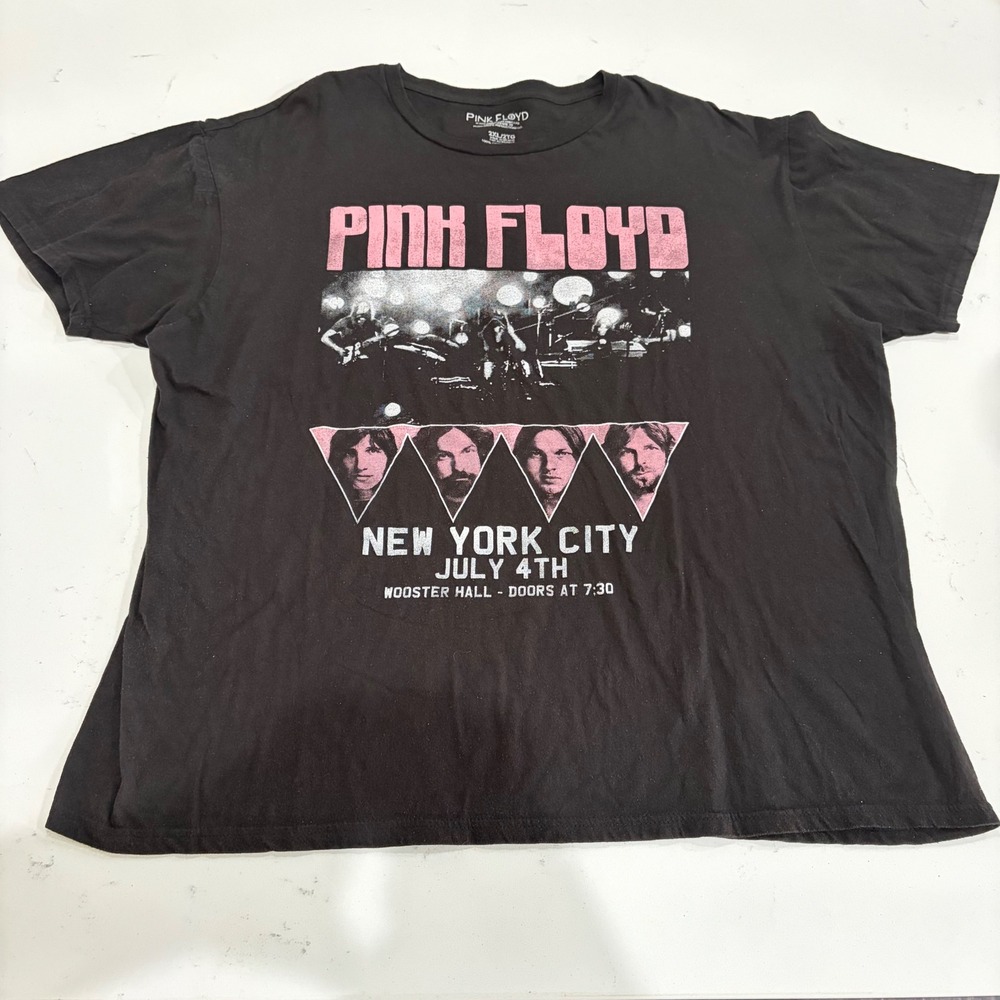 Pink Floyd NYC July 4th Wooster Hall Graphic T-Shirt Black Mens 2XL 2022 Print